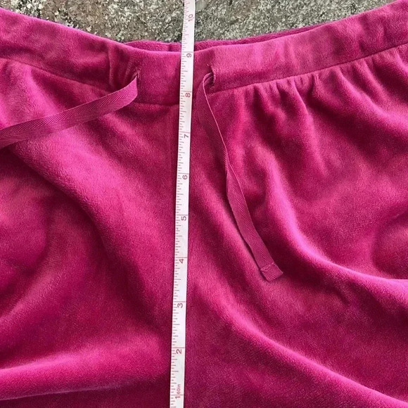 EUC Juicy Couture Velour Lounge Sleepwear Pajama Set Spellout Logo Pink Size S - Picture 8 of 10